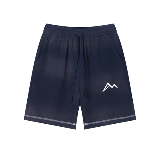 Unisex Sunfade Waffle Raw Hem Shorts