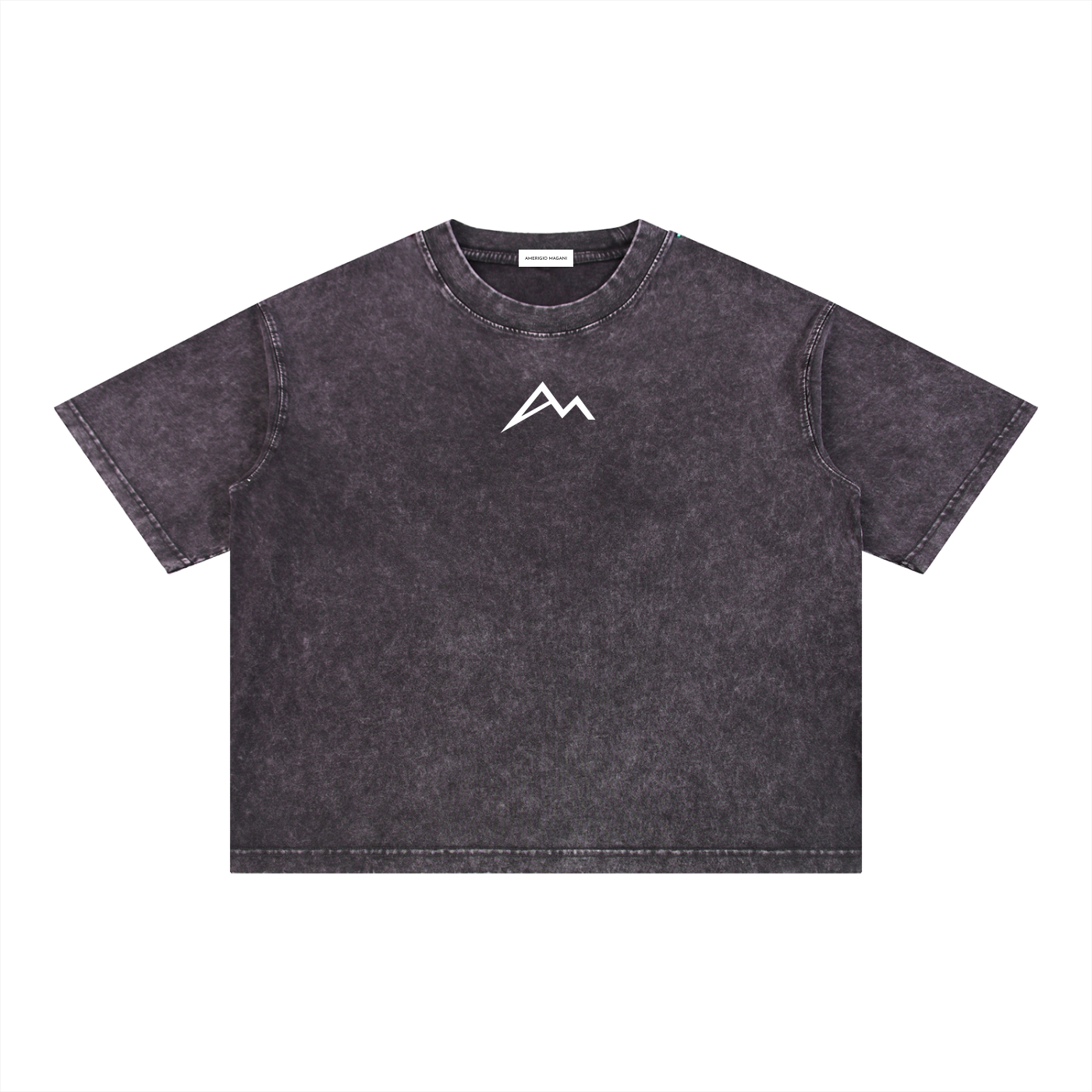 Boxy Baumwoll-T-Shirt mit Mineralwaschung
