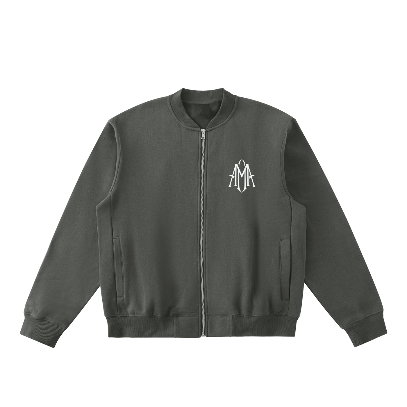 Essential Zip-Up Fleeced Varsity Jacket