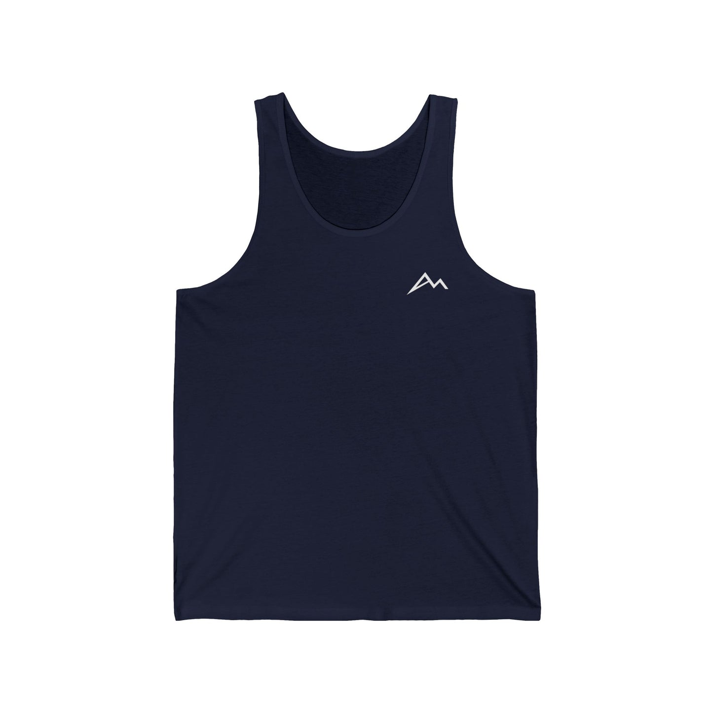 Minimal Mountain Logo Tank Top — Casual Black Athletic Jersey Tank
