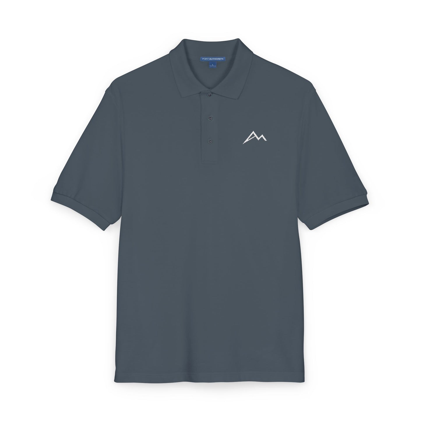 Embroidered Minimalist Mountain Polo Shirt