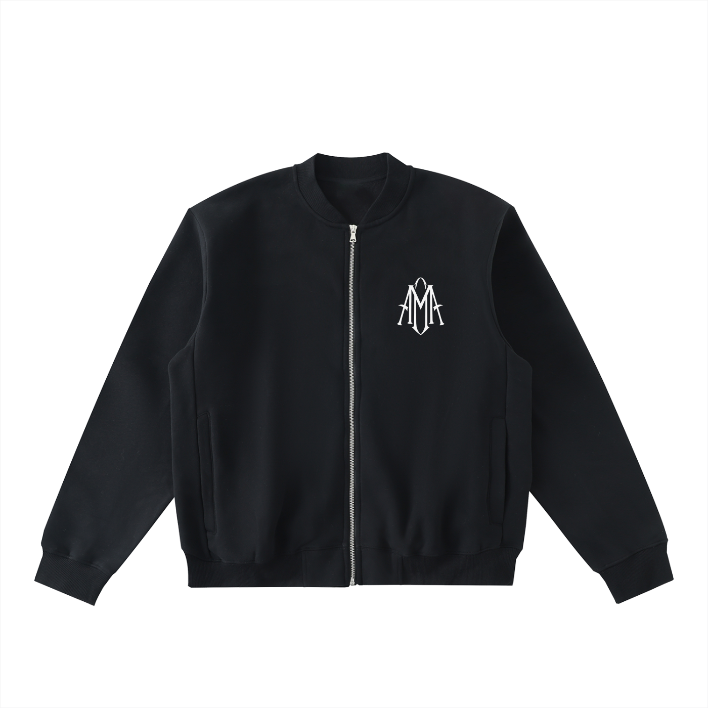 Essential Zip-Up Fleeced Varsity Jacket