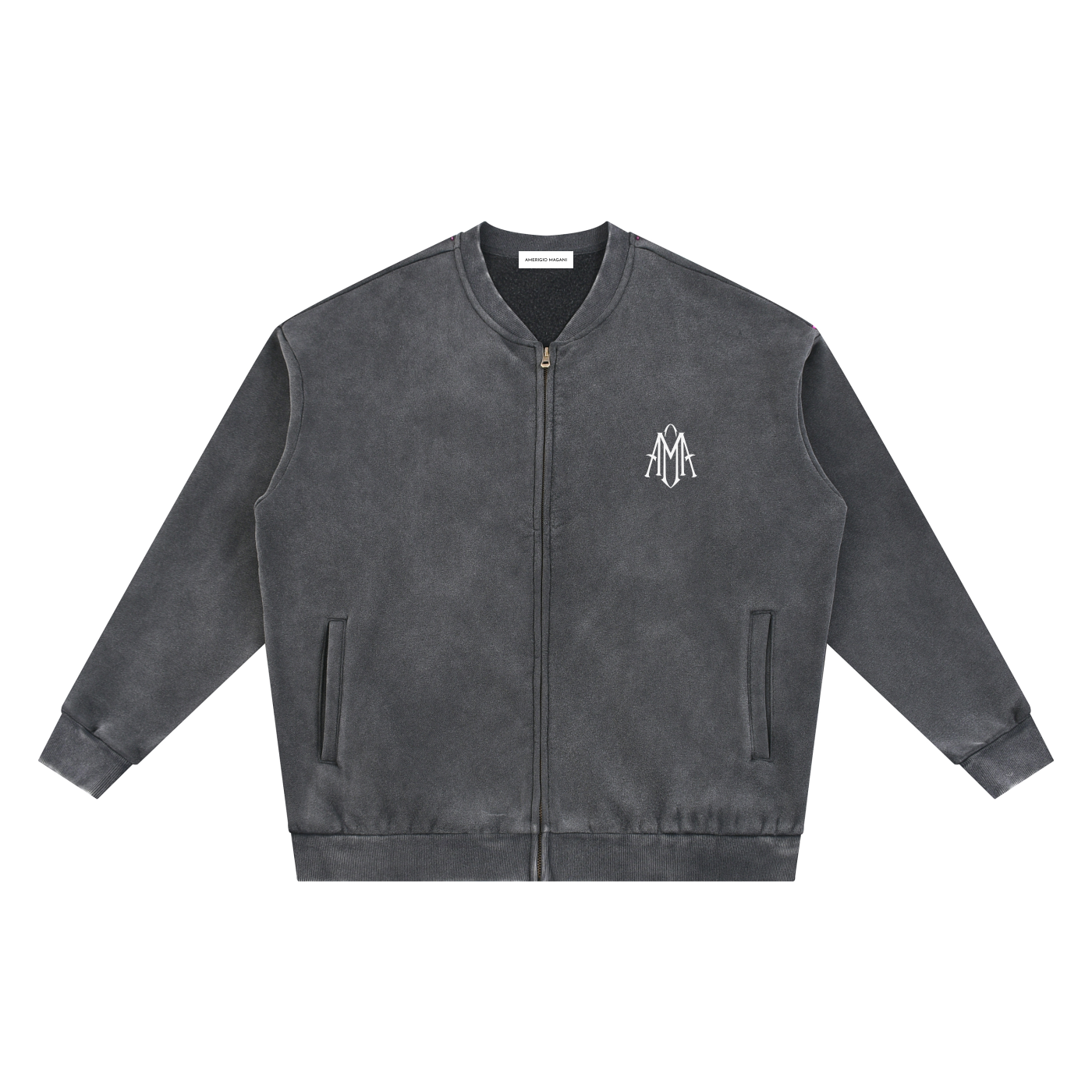 Vintage Washed Fleece Baseball Jacket