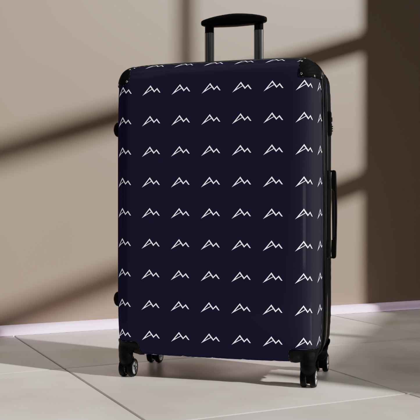 Navy Mountain Pattern Carry-On Suitcase