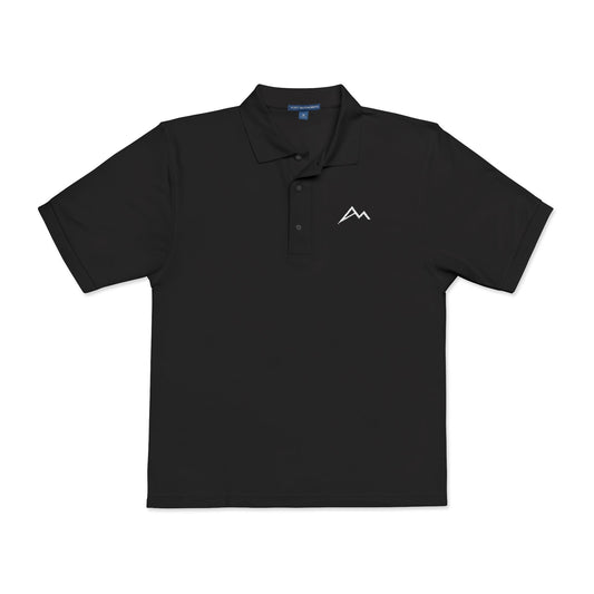 Embroidered Minimalist Mountain Polo Shirt