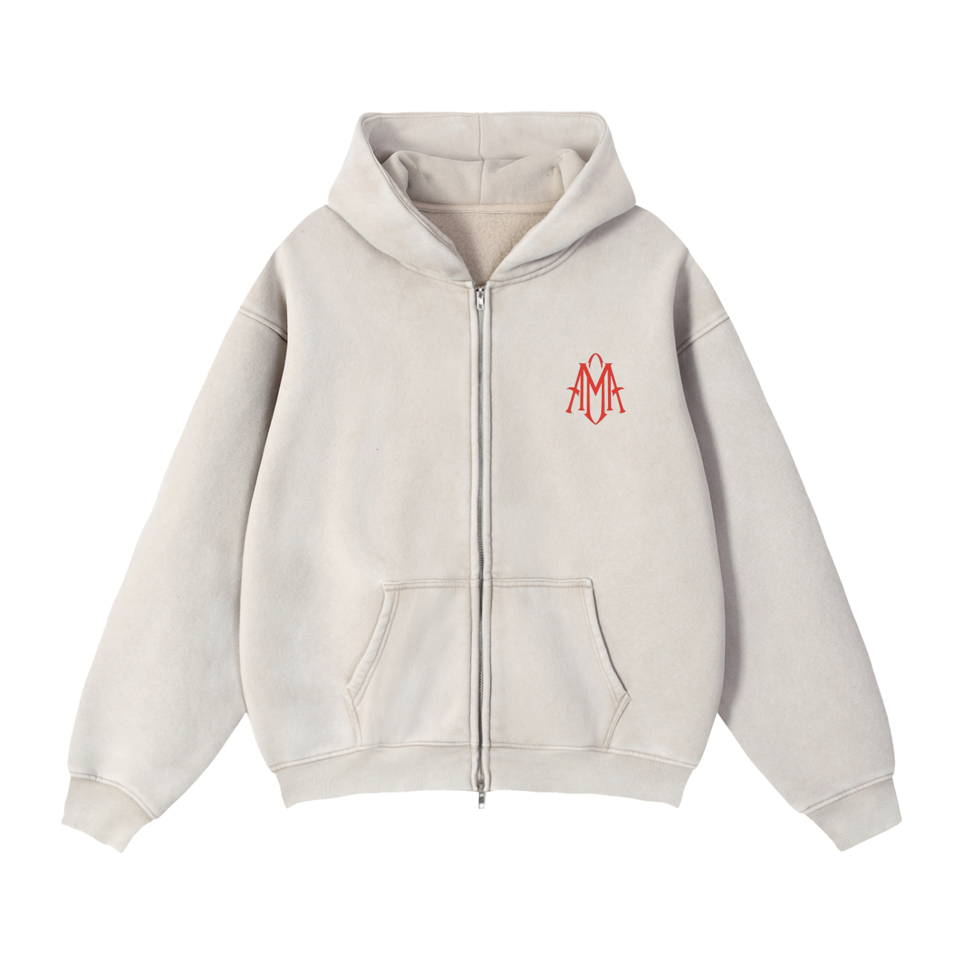 Zip-Through Boxy Fleece Hoodie