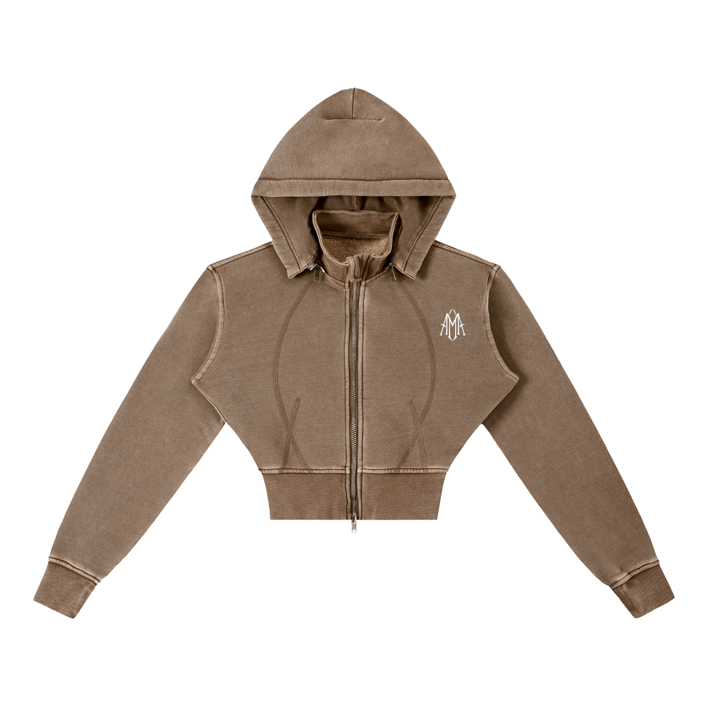 Vintage Washed Cropped Fleece Hoodie