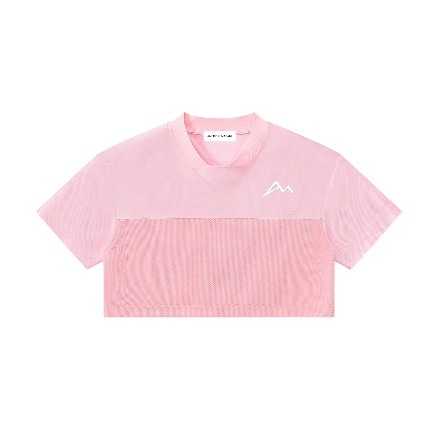 Damen-Cropped-V-Ausschnitt-Jersey mit Paneelen