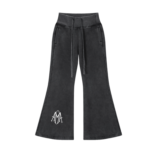 Vintage Washed Flared Fleece Pants