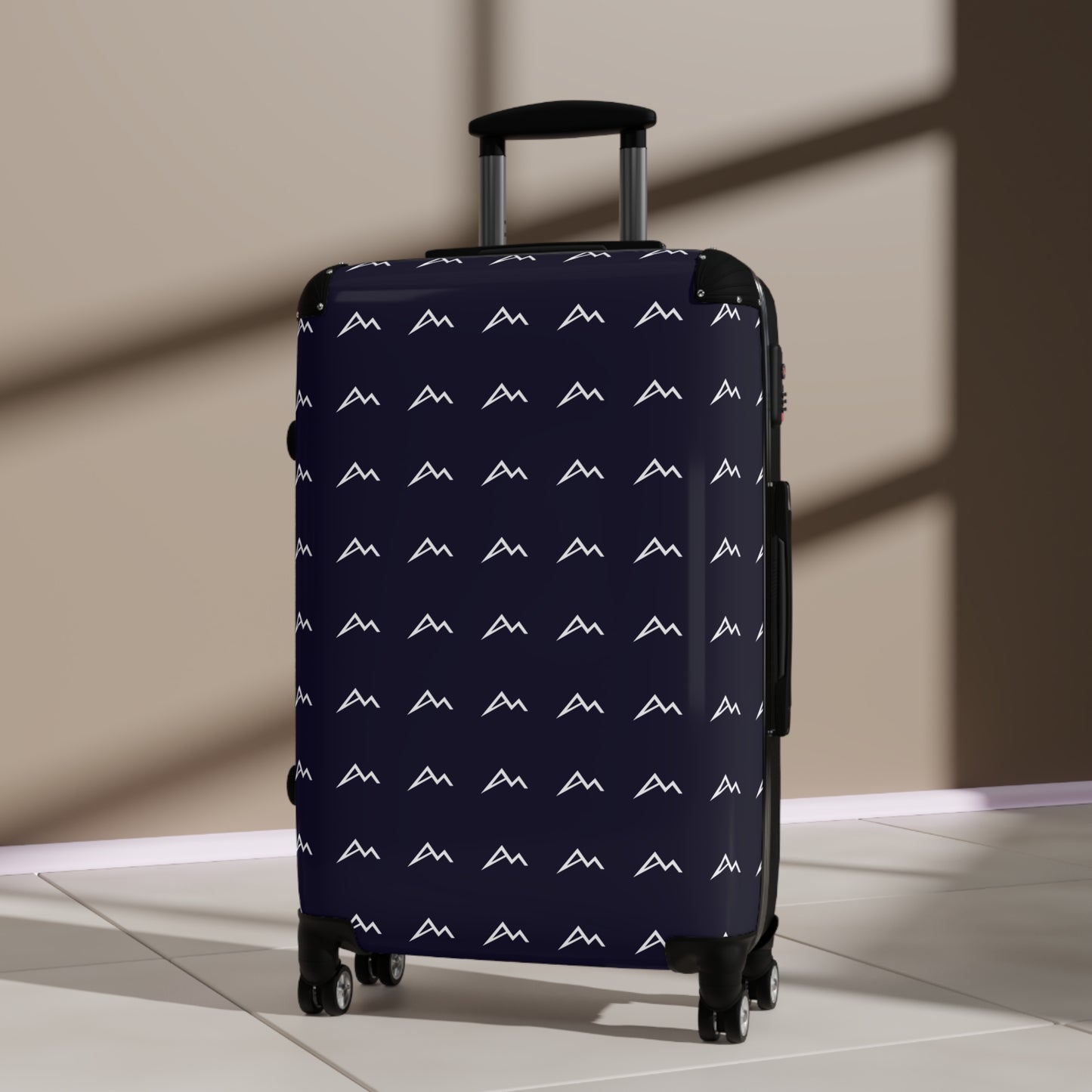 Navy Mountain Pattern Carry-On Suitcase