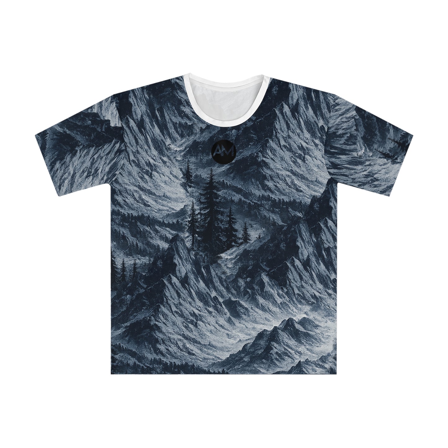 Mountain Forest All-Over Print T-Shirt — Moody Wilderness Graphic Tee