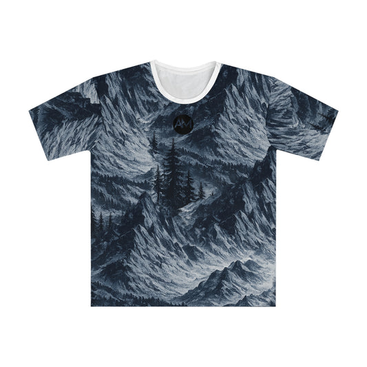 Mountain Forest All-Over Print T-Shirt — Moody Wilderness Graphic Tee