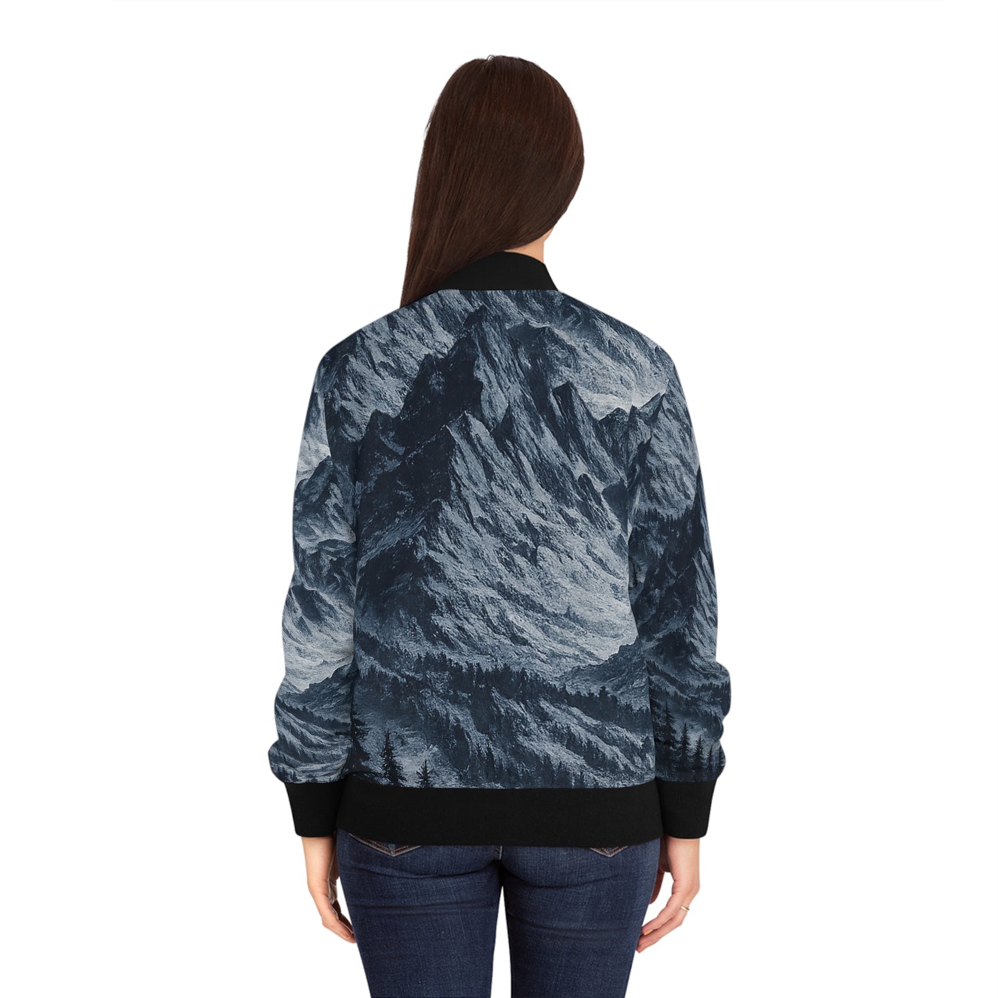 Mountain Mist Womens Bomber Jacket — Scenic All-Over Print