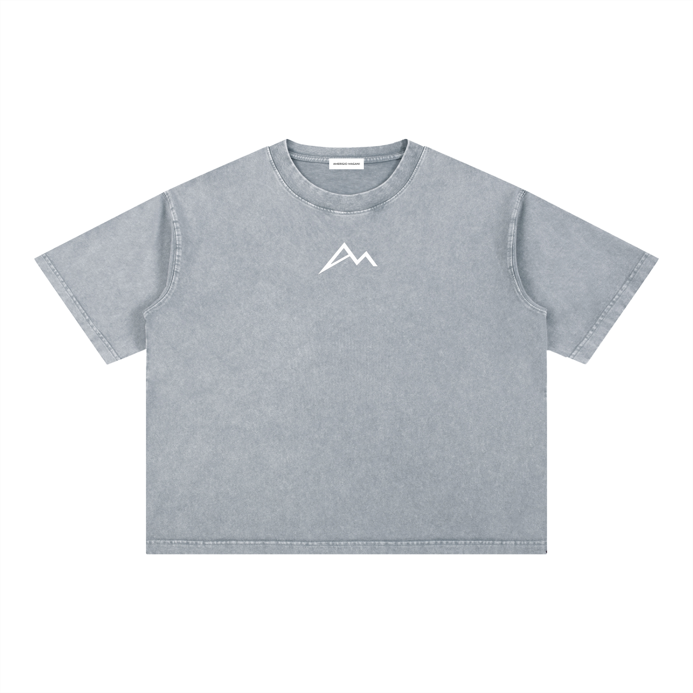 Boxy Baumwoll-T-Shirt mit Mineralwaschung