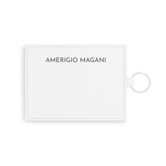 Personalized Saffiano Leather Card Holder – Minimal Name ID Wallet