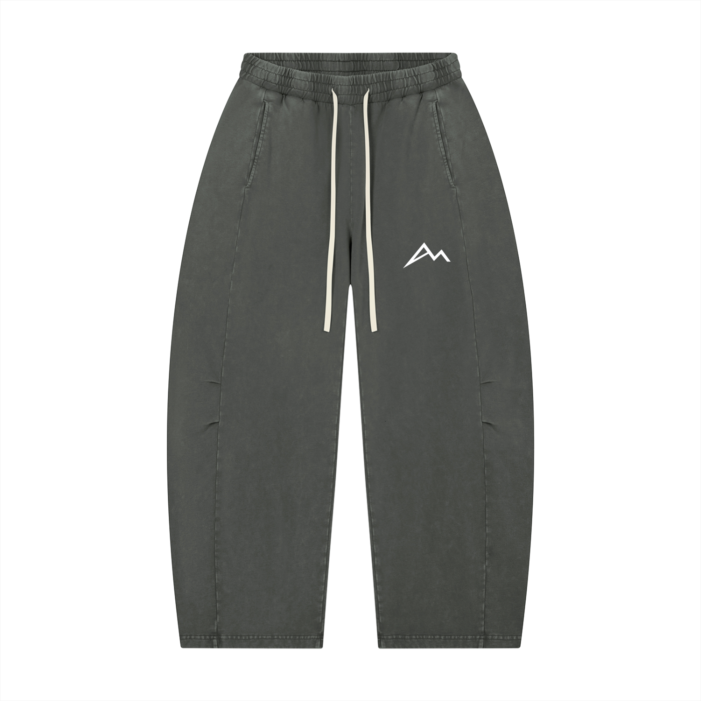 Unisex Mineral Wash Barrel Leg Pants