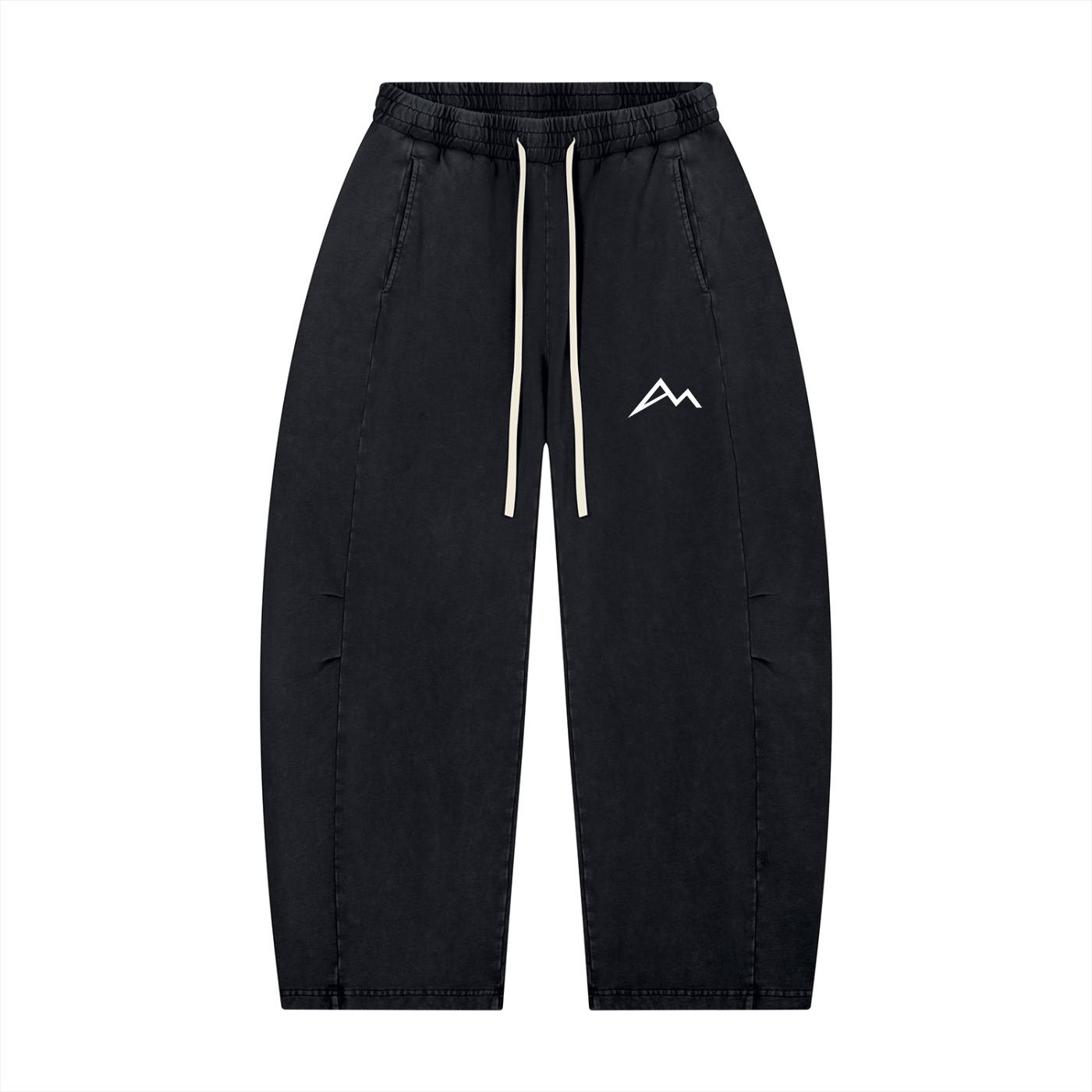 Unisex Mineral Wash Barrel Leg Pants