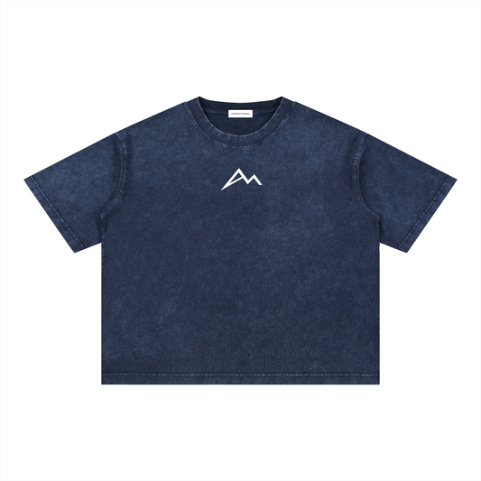 Boxy Baumwoll-T-Shirt mit Mineralwaschung