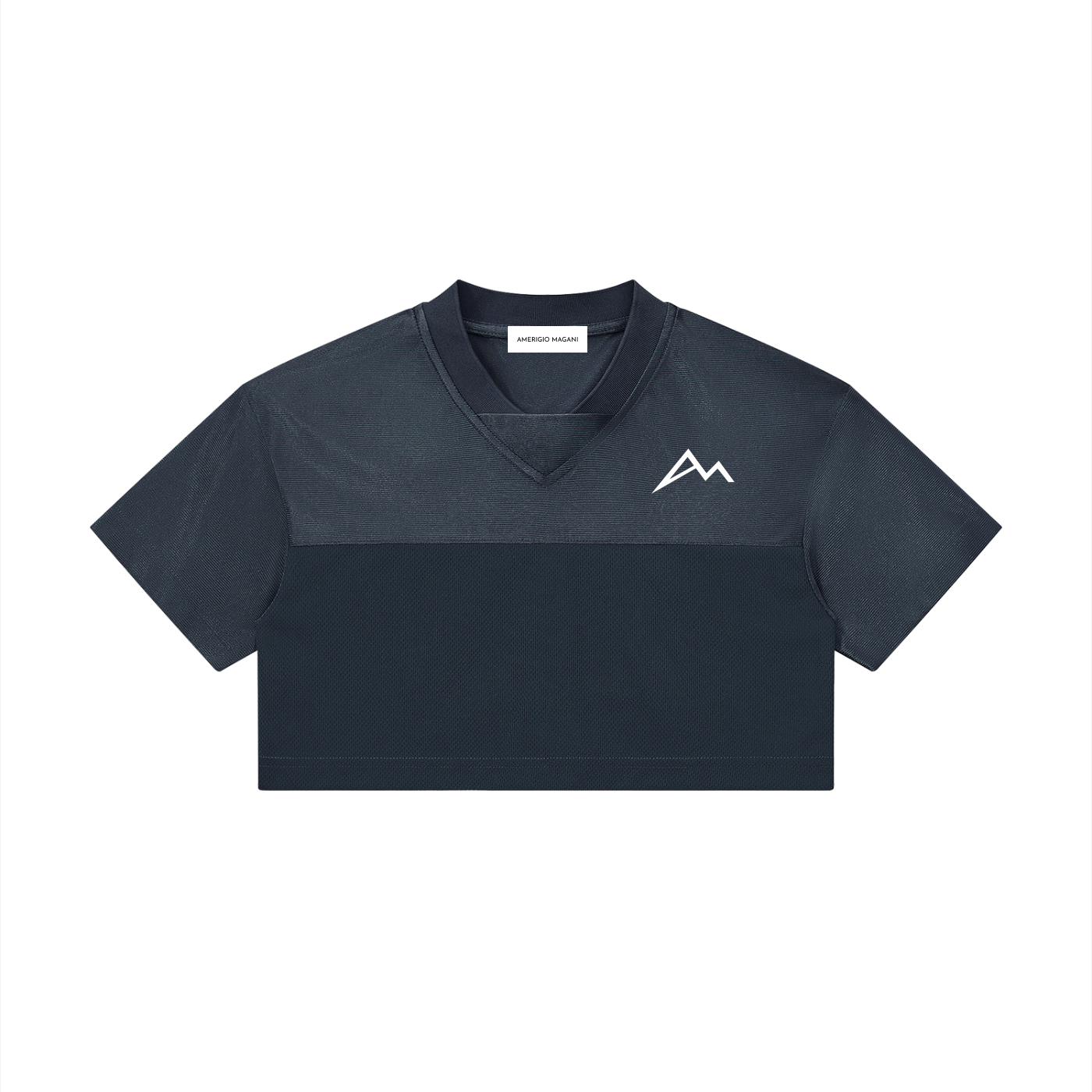 Damen-Cropped-V-Ausschnitt-Jersey mit Paneelen