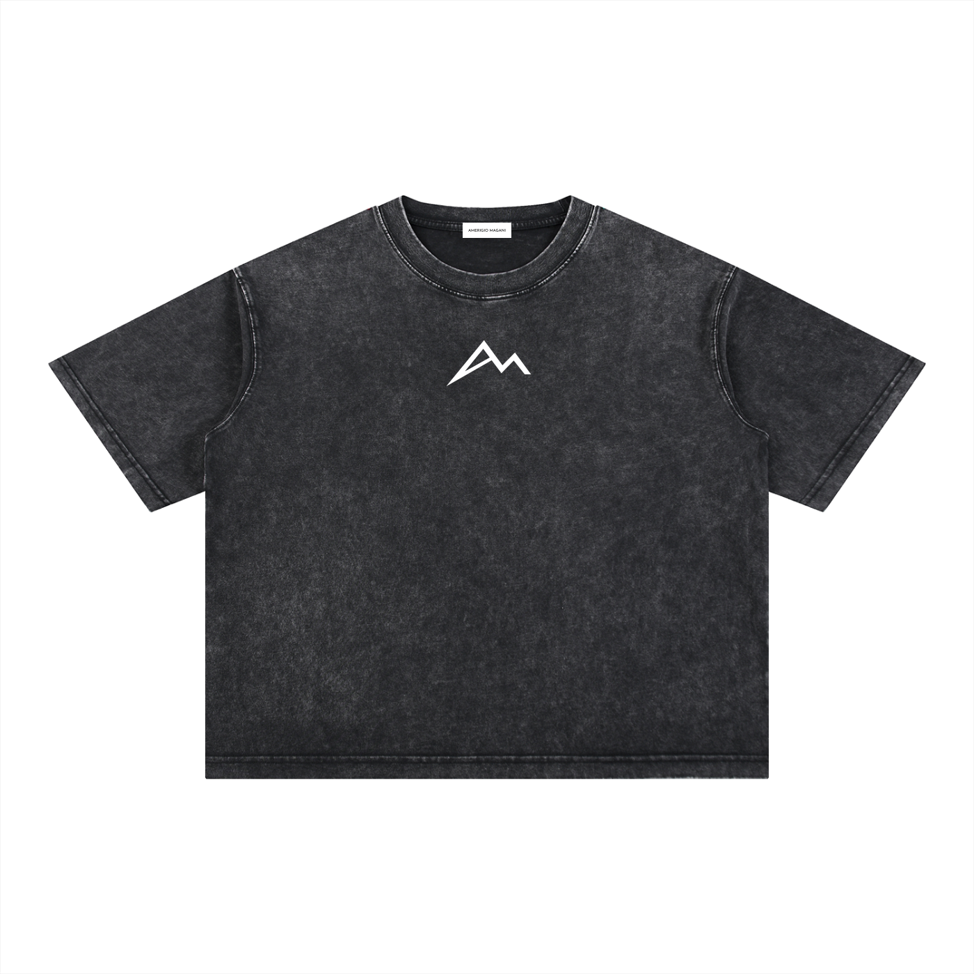 Boxy Baumwoll-T-Shirt mit Mineralwaschung