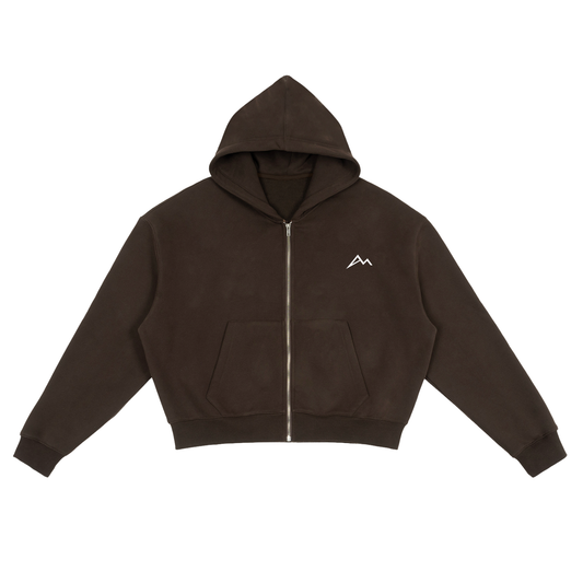 Fleece Zip-Up Boxy Hoodie