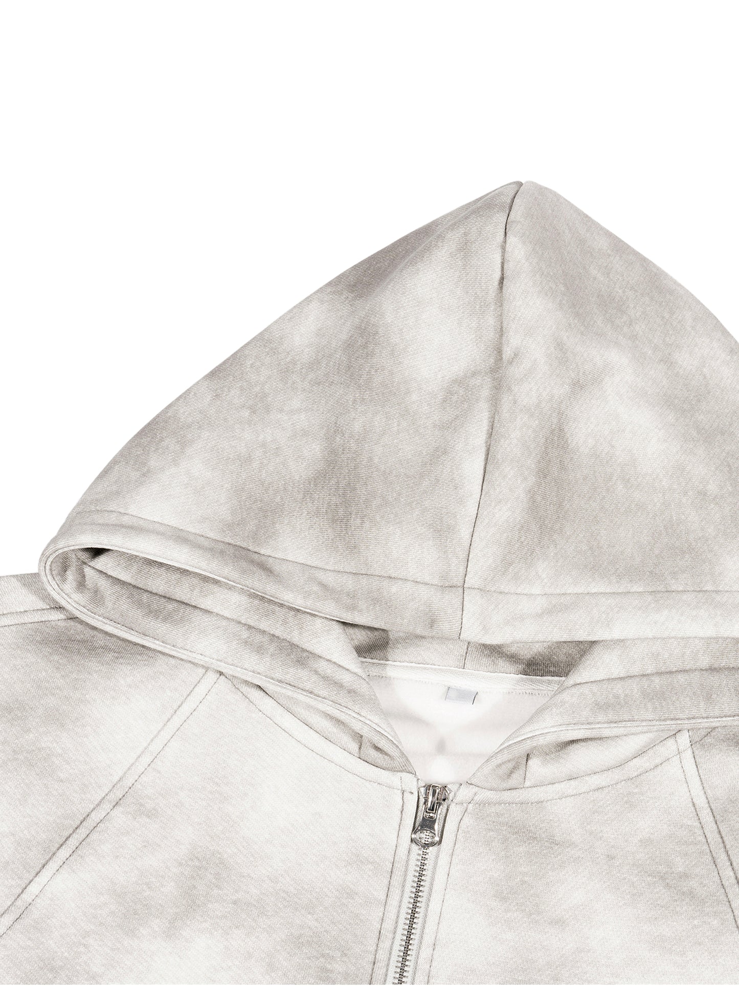 Sweat à capuche zippé en molleton délavé