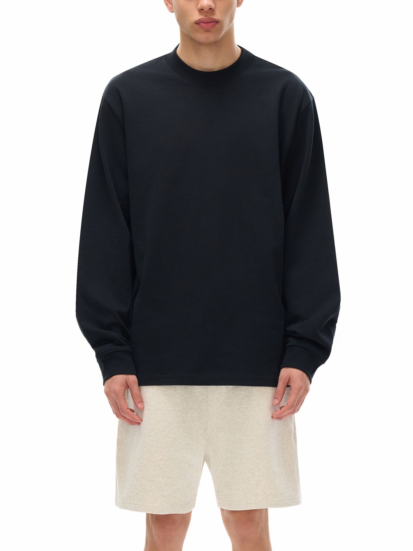 Non-Shrink Mock Neck Sweatshirt