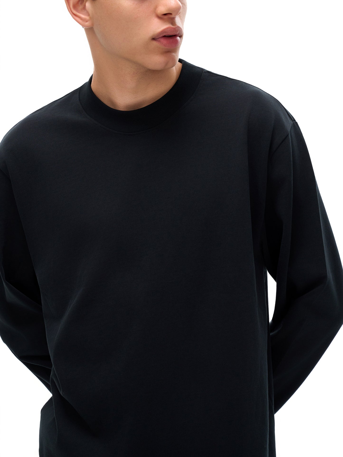 Non-Shrink Mock Neck Sweatshirt