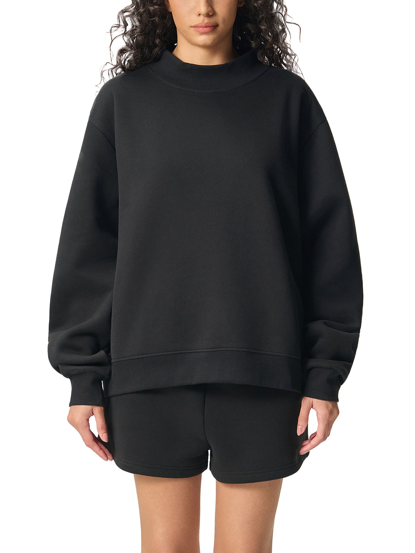 Woman's  Mock-Neck Crew Sweatshirt