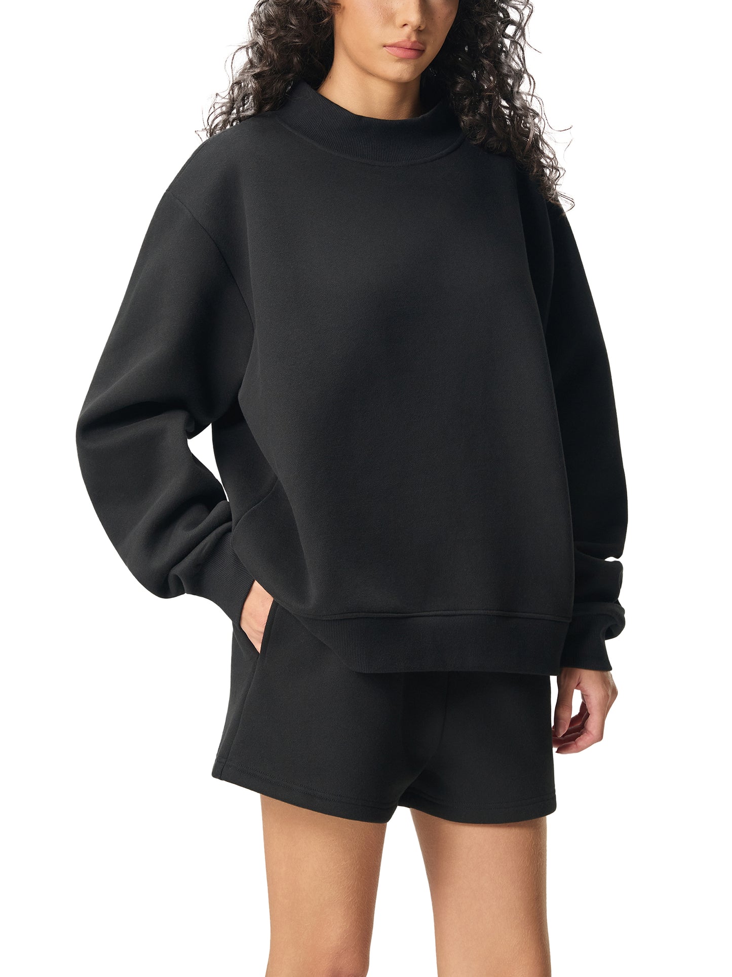 Woman's  Mock-Neck Crew Sweatshirt